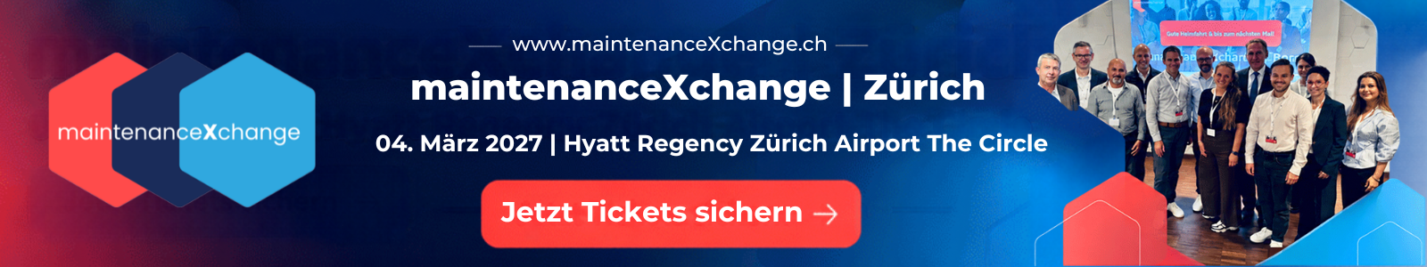 maintenanceXchange Zürich am 4. März 2027 im Hyatt Regency Zürich Airport The Circle